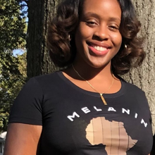 Load image into Gallery viewer, African Melanin tshirt | Crowned by Jelani  tee ladies and unisex sizes