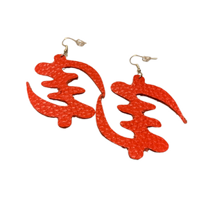Gye Nyame Adinkra African fashion earrings, hand made, leather