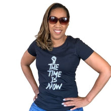 Load image into Gallery viewer, The Time Is Now tshirt | Crowned by Jelani tee ladies and unisex sizes